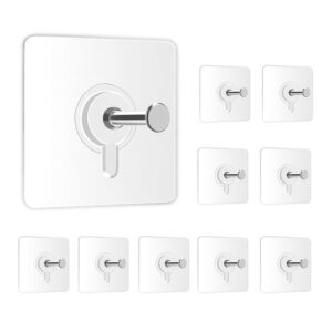 Zulaxy Photo Frame Hooks for Wall Without Drilling, 10 Pack Self Adhesive Hooks for Wall Heavy Duty Strong Nail Free for Hanging Photo Frame (Hanging Hook,...