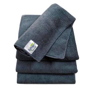 
SOFTSPUN Microfiber Cloth - 4 pcs - 40x40 cms - 340 GSM Grey! Thick Lint & Streak-Free Multipurpose Cloths - Automotive Microfiber Towels for Car Bike...